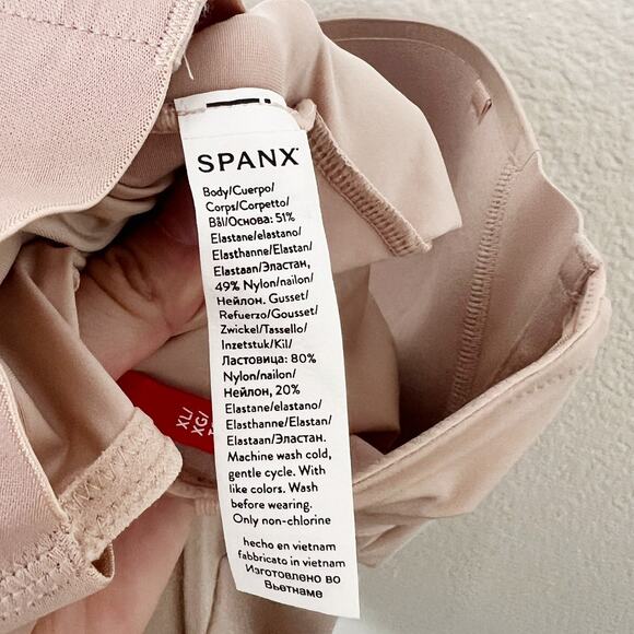 [SPANX] Beige Suit Your Fancy Strapless Cupped Mid Thigh Bodysuit Shapewear XL - Picture 13 of 13